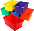 Nicunom 6 Pack Cubby Bin Storage Bins, Multi-Purpose Plastic Storage Bins Stackable Organizer Storage Cubbies for Home, Nurse