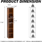 Cube Storage Organizer, 6 Cube Retro Bookshelf, Freestanding 6 Tier Open Shelf, Rustic Brown Retro Shelves for Home Office, B