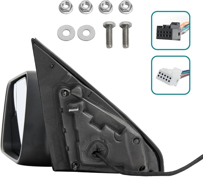 Spec-D Tuning Black Power Fold Heated + LED Signal + Blind Spot Monitor Left Driver Side Mirror Compatible with 2019-2024 Ram 1500, Left + Right Pair