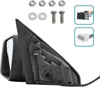 Spec-D Tuning Black Power Fold Heated + LED Signal + Blind Spot Monitor Left Driver Side Mirror Compatible with 2019-2024 Ram 1500, Left + Right Pair