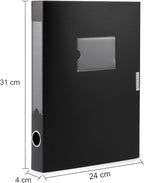 A4 Storage File Boxes Plastic Archives Cases with Lid, File Folder Organizer Document Filing Box for Office, Letter Size Pape