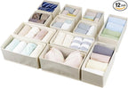Fordonral Drawer Organizer Clothes, Foldable Fabric Dresser Organizer Closet Organizers and Storage Box for Underwear,Folded 