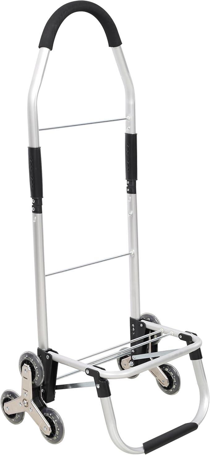 Stair Climber Folding Shopping, 36L Grocery Cart Trolley Laundry Stair Climbing Handcart with Stainless Steel Triangular Wheels & Oxford Cloth Bag, Foldable Cart for Shopping Grocery Laundry, Blue