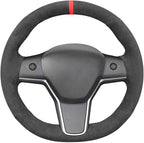 MEWANT Hand Stitched Steering Wheel Cover for Tesla Model 3 2017-2023 / Model Y 2020-2023 Accessories