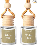 Car Air Freshener Hanging, 2 Pack Car Air Fresheners Diffuser - White Tea Fragrance Oil Diffuser for Car, Long Lasting Fragra