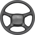 MEWANT DIY Black Smooth Genuine Leather Steering Wheel Cover for Chevy Silverado 1500 Astro Blazer C/K Kodiak S10 Tahoe