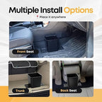 Car Trash Can with Stability Wings – Leakproof Portable Garbage Bin for Fabric & Rubber Mats – Compact Durable Plastic Auto Organizer for Cars, SUVs, Trucks (Black, Small)