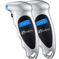 PINKJOY Digital Tire Pressure Gauge 2 Pack 150 PSI, 4 Settings, Tire Gauge for Car, Truck, Motorcycle, Bicycle with Backlit LCD and Non-Slip Grip (Silver)
