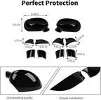 Voodonala for Challenger Rearview Mirror Cover Side Mirror Trim Shell Cover Decoration Trim for 2009-2025+Dodge Challenger Exterior Accessories,10pcs ABS Black