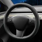 LKWLIKEI Nappa Leather Ultra-Thin Steering Wheel Cover, for Tesla Model 3/Y Steering Wheel Cover, Non-Slip Design and Interio
