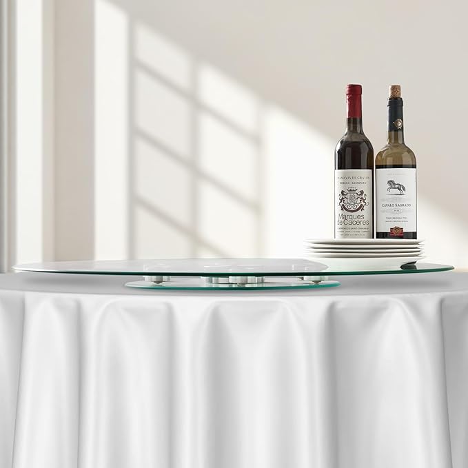 VEVOR 30 in Glass Lazy Susan Turntable, Tempered Glass Dining Table Centerpiece with 6 Rotating Wheels, 360° Smooth and Silen