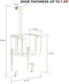 ORLESS Over The Door/Wall Mount Ironing Board Hanger, Laundry Room Iron and Ironing Caddy Board Storage Holder White