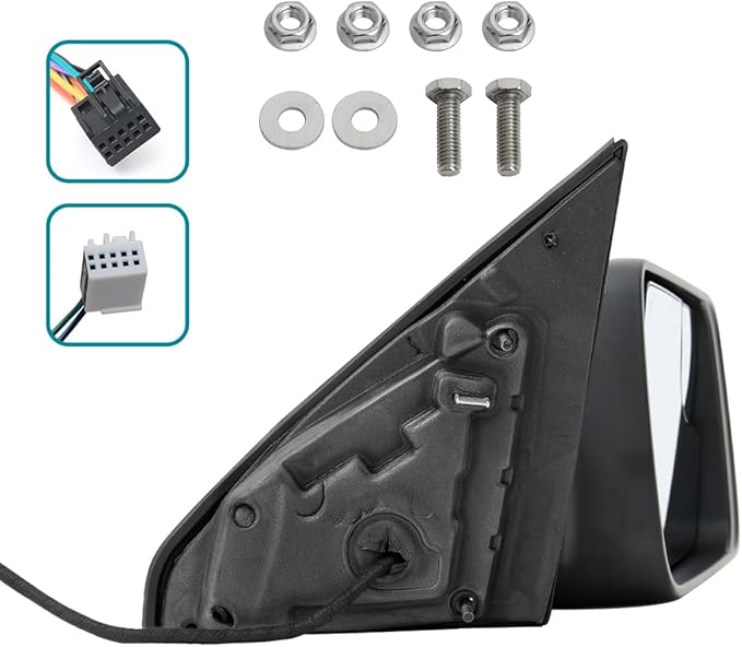 Spec-D Tuning Chrome Power Fold Heated + Puddle + Blind Spot Monitor Right Passenger Side Mirror Compatible with 2019-2024 Ram 1500, Left + Right Pair