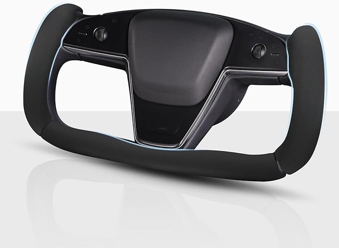 Steering Wheel Cover for Tesla Yoke Steering Wheel, Car Steering Wheel Cover for Tesla Model S 2021-Present/Model X 2021-Present Steering Wheel Accessories Black