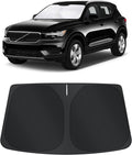 TINGLU Sun Shade for Volvo XC40 2019-2024 2025 2026 Accessories Windshield Sun Shade Window Shade UV Rays Protection Sun Visor Cover with Steering Wheel Sunshade Storage Bag