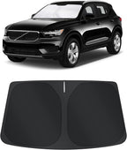 TINGLU Sun Shade for Volvo XC40 2019-2024 2025 2026 Accessories Windshield Sun Shade Window Shade UV Rays Protection Sun Visor Cover with Steering Wheel Sunshade Storage Bag