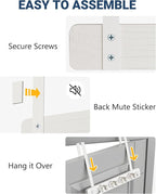 Lorbro Broom Holder Door Mount, Over the Door Broom and Mop Holder with 2 Over Door Hooks, Wood Broom Hanger, Tool Rack Organ