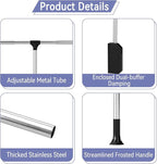 tonchean Pull Down Closet Rod Stainless Steel 32.6-45.3Inch Adjustable Wardrobe Lift Rail Rod Back Mounted Closet Pole for Wa