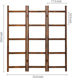 Blanket Ladder,Burnt Wood Blanket Ladder 59" H Freestanding and Folding, 6 Tier and 3 Panel Towel Rack for Bathroom, Decorati