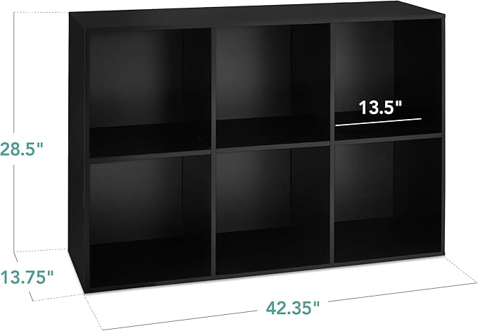 Best Choice Products 6-Cube Storage Organizer, 13.5in Shelf Opening, Bookcase, Display Shelf, Customizable w/ 3 Removable Bac