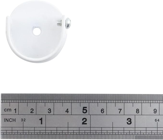T Tulead U Shape Closet Rod End Supports 1.1-Inch Wardrobe Bracket Aluminum Alloy Shower Rod Holder White, 8PCS with Screws