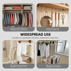 ABOOFAN 3pcs Retractable Wardrobe Clothes Hanger Closet Rod Stainless Steel Sliding Clothes Rack for Pants Scarves Skirts Coa
