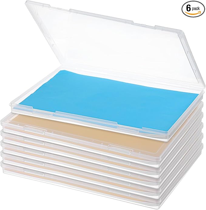 6 Pack Plastic Storage Box Organizer, Portable Clear Document File Case Containers For A4 Letter Paper, Magazine, Photo, Craf