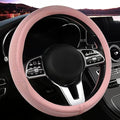 LKWLIKEI Car Steering Wheel Cover, Universal 15 inch, The Latest Microfiber Leather Breathable Technology Fabric, Non-Slip, C