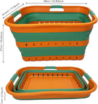 SAMMART 42L (11 gallon) Collapsible Plastic Laundry Basket - Foldable Pop Up Storage Container/Organizer - Space Saving Hampe