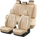 Coverado Front and Back Seat Covers for Cars, Automotive Seat Covers for Trucks, Nappa Leather Car Seat Covers, 5 Seats Water
