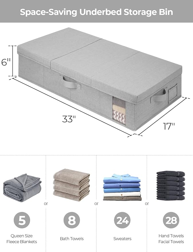 StorageWorks Underbed Storage Bins with Under Bed Storage with Lid