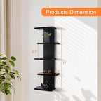 5 Tier Wall Shelf Unit-Black Floating Shelves for Home Decor, Modern Unique Asymmetric Design for Bedroom & Living Room Stora