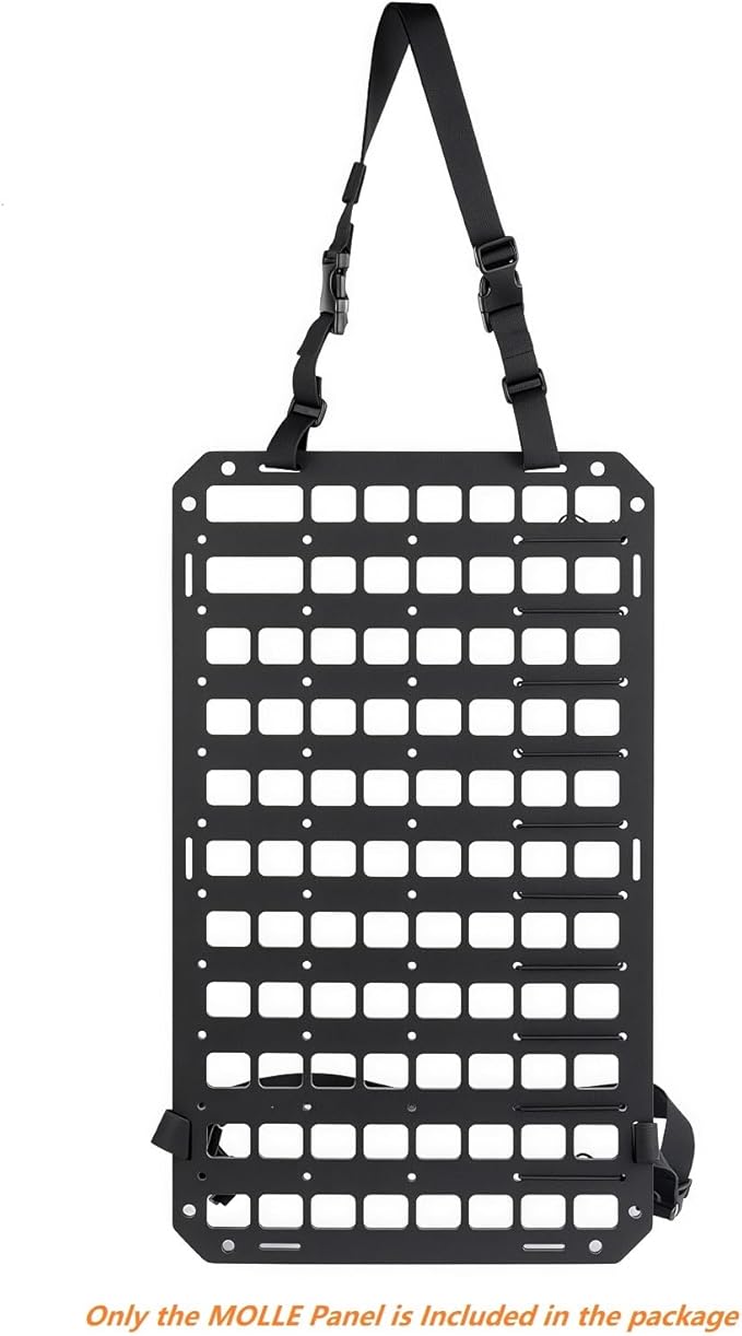 TACNEX Rigid MOLLE Panel for Car Seat Back Organizer Vehicle EDC Tactical Gear Holder Pouch Holster Mount Rack Modular Storage Plate Auto Interior Accessories for Truck Pickup SUV Van