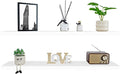 BGMG Wood Floating Shelves for Wall 42 inch Set of 2,White Floating Shelves,Solid Wood Wall Mount Shelves for Bathroom Living