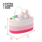 luxury little Diaper Caddy Organizer, Large Cotton Rope Nursery Baby Basket, Changing Table Organizer for Baby Diaper Storage