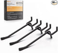 INCLY 60 Pack 4 Inch Black Pegboard Hooks, 1/4" Heavy Duty Peg Board Shelving Hooks Accessories, Peg Board Tool Hangers Only 