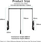 Pull Down Clothes Rail, Extendable Adjustable Aluminum Alloy Clothes Rail,for Wardrobe Cloakroom,20kg Load Capacity(Color 1,W