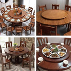Large Lazy Susan Turntable, Wooden Round Tray Rotating for Dining Table Top Centerpiece Silent Smooth SpinBy Hand Kitchen Tur