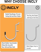 INCLY Pegboard Hooks Set for Hanging Tools, 206PCS Heavy Duty Peg Hook Hanger & Holder Fit 1/4 1/8 Inch Pegboard for Craft As