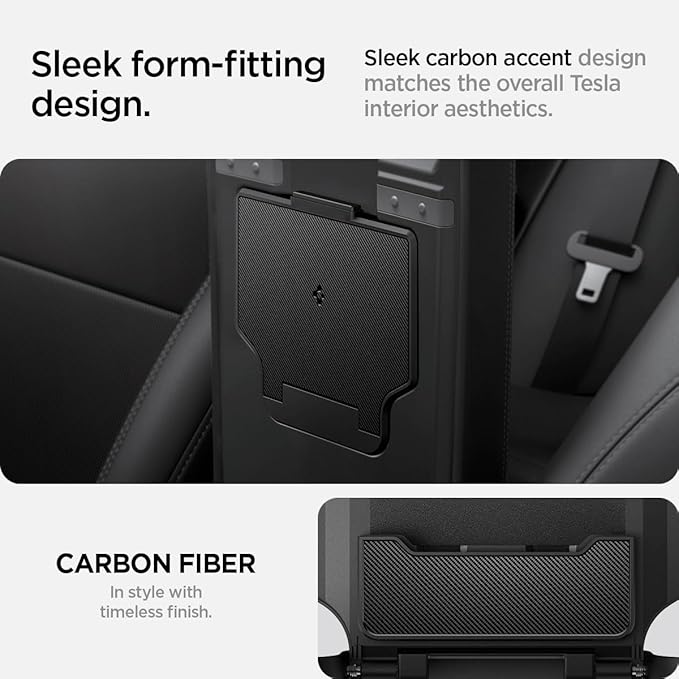 Spigen One-Tap Hidden Storage Box for Tesla Model Y Juniper (Standard, Premium & Performance 2026/2025) and Model 3 Highland (Standard, Premium & Performance 2026/25/24)