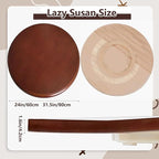 24" Large Wooden Lazy Susan Turntable, Round Rotating Wooden Serving Tray 360° Silent Smooth Rotating Round Serving Tray for 