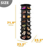 SpaceAid 8 Tier Rotating Shoe Rack Tower, Spinning Shoe Display Lazy Susan, Revolving 360 Shoe Rack Storage Round Carousel, V