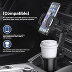 Car Cup Holder Phone Mount, Universal Auto Cell Phone Stand with Drink Expand Cup Holder,2 in 1 Multifunctional Car Cup Holde