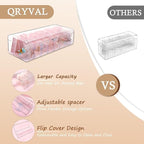 Jewelry Organizer and Storage Box with 24 EVA Anti Tarnish Bags, Travel Acrylic Case for Earrings, Necklaces & Rings, Elegant
