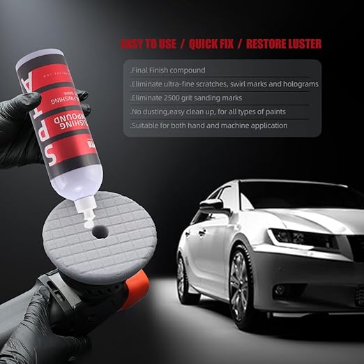 Final Finish Polishing Compound, SPTA 33.8oz (1000ml) Polishing Compound Car Scratch & Swirl Remover Rubbing Compound & Finishing Polish Buffing Compound Swirl Remover for Automotive Paint Correction