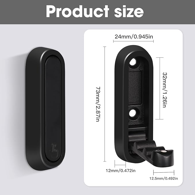 Dntorx Folding Coat Hooks, 6 Pcs Foldable Black Wall Hooks Heavy Duty Foldable Hook Bathroom Towel Hooks Robe Hooks Wall Moun