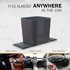 Car Trash Can 1.4 Gallon with Stability Flap & Magic Strips — No-Tip Leakproof Car Garbage Bin for Car Floor, Mats, Front or Back Seat, SUV, Truck, Van, Vehicle Interior Organizer (Gray)