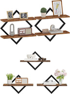 Floating Shelves Bundle, Wall Shelves, Hanging Shelves, Wall Mounted Shelves, for Living Room, Bedroom, Kitchen, Office, Stud