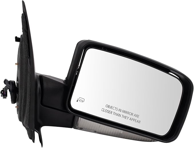 TRQ Driver and Passenger Side Mirror Assembly Set Power Heated Memory Power Folding Turn Signal Puddle Light Smooth Black Pai