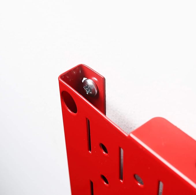 Wall Control Pegboard Wall Organizer Tiles Modular Red Metal Pegboard Tiling Set - Four 12-Inch Tall x 16-Inch Wide Peg Board
